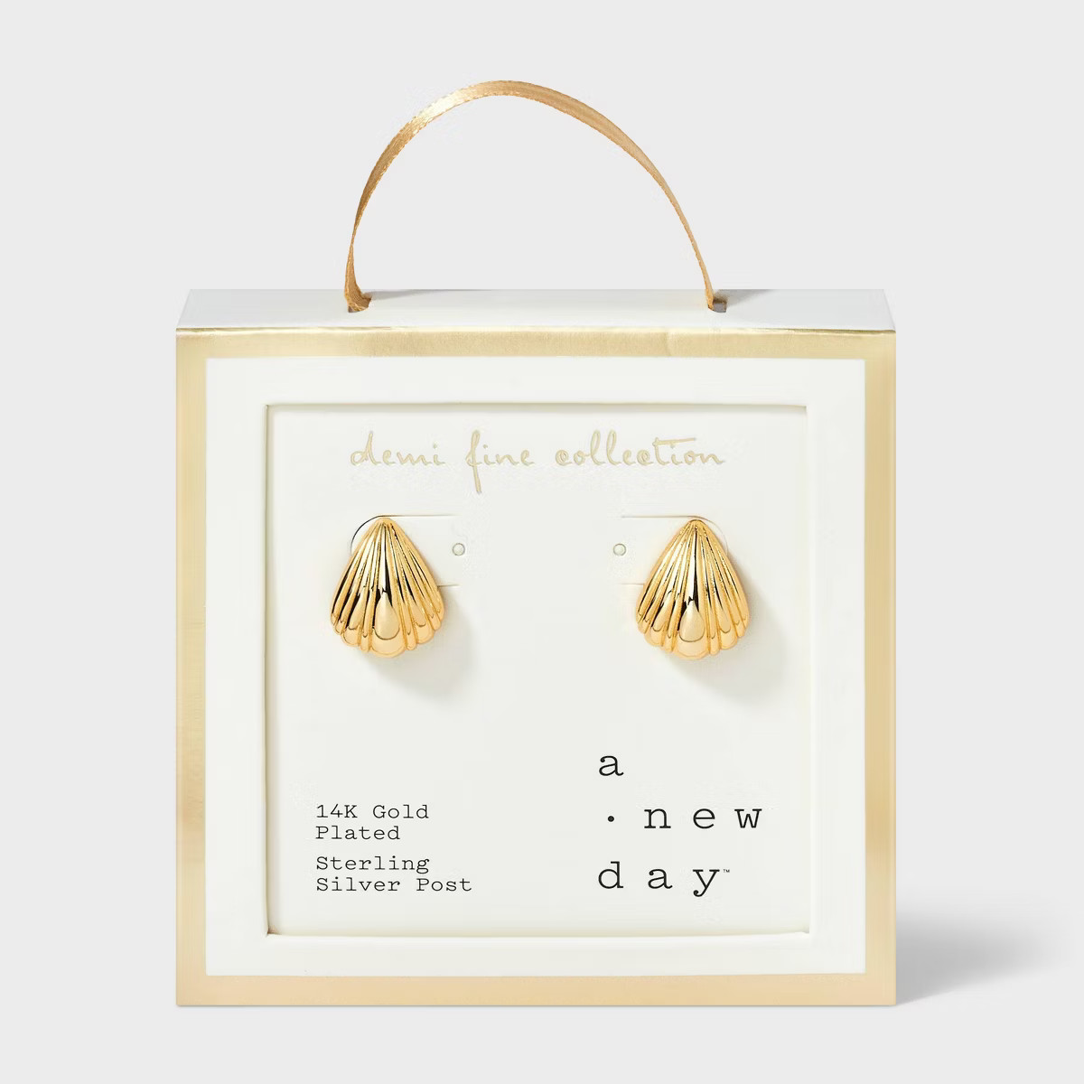 14K Gold Plated Shell Stud Earrings - A New Day™ Gold | Target