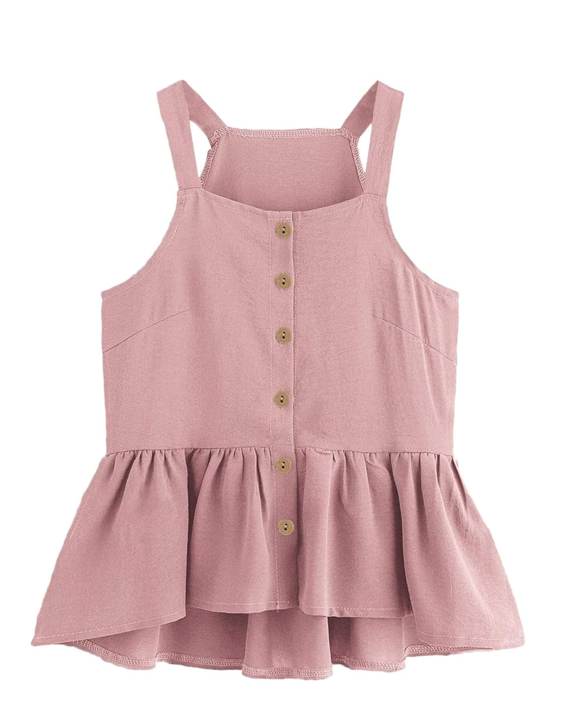 Verdusa Women's Casual Single Breasted Ruffle Hem Racerback Cami Top Shirt | Amazon (US)