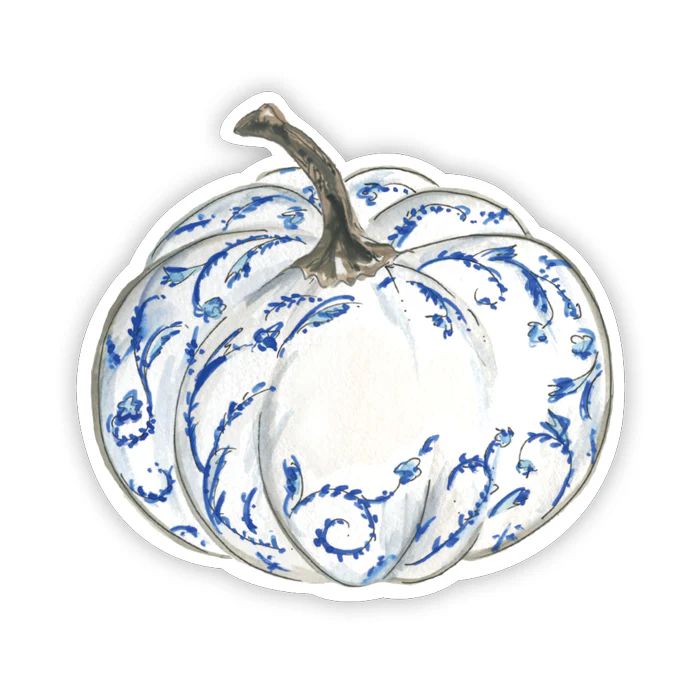 Handpainted Pumpkin Blue and White Table Accents | Rosanne Beck Collections