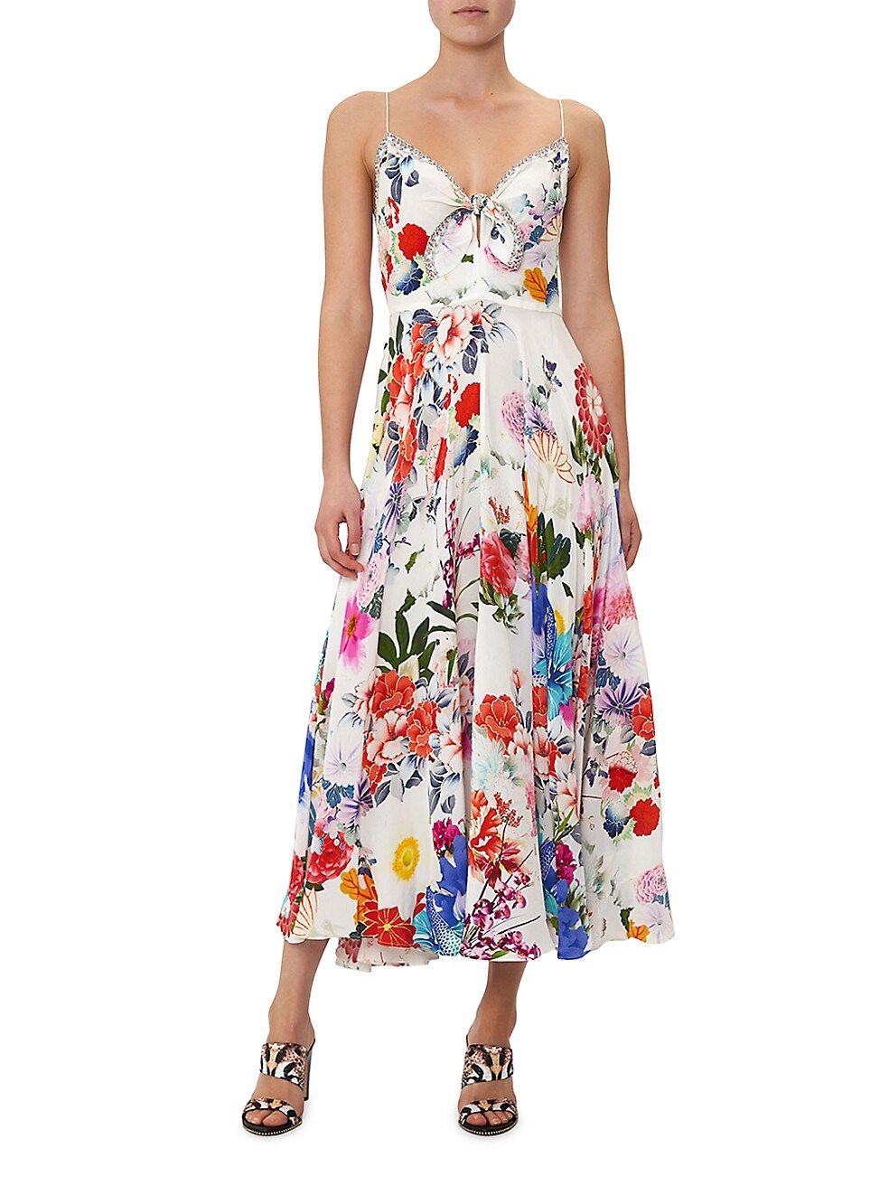 Floral Tie-Front Midi Dress | Saks Fifth Avenue