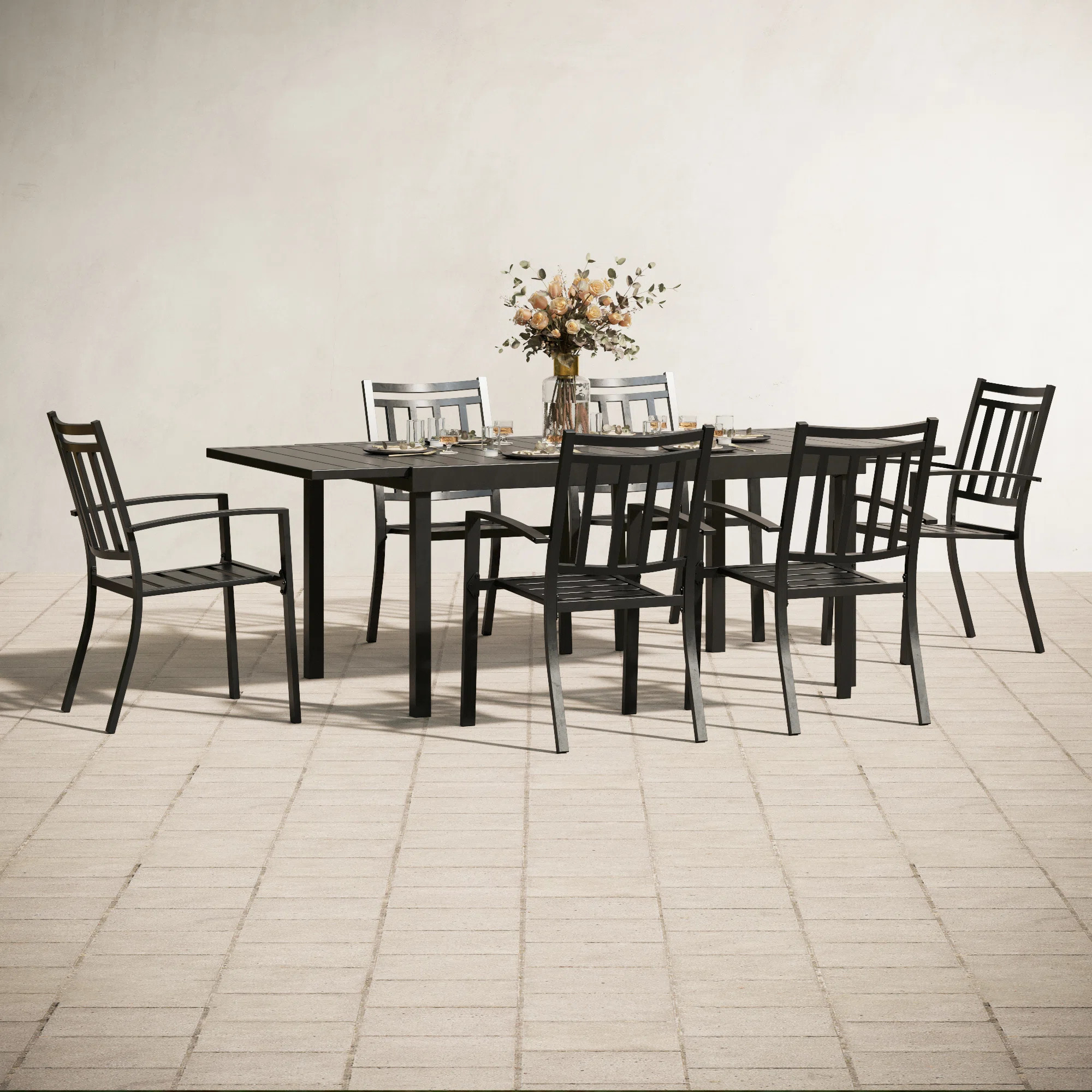 Alyah 6 - Person Rectangular Extendable Outdoor Dining Set | Wayfair North America
