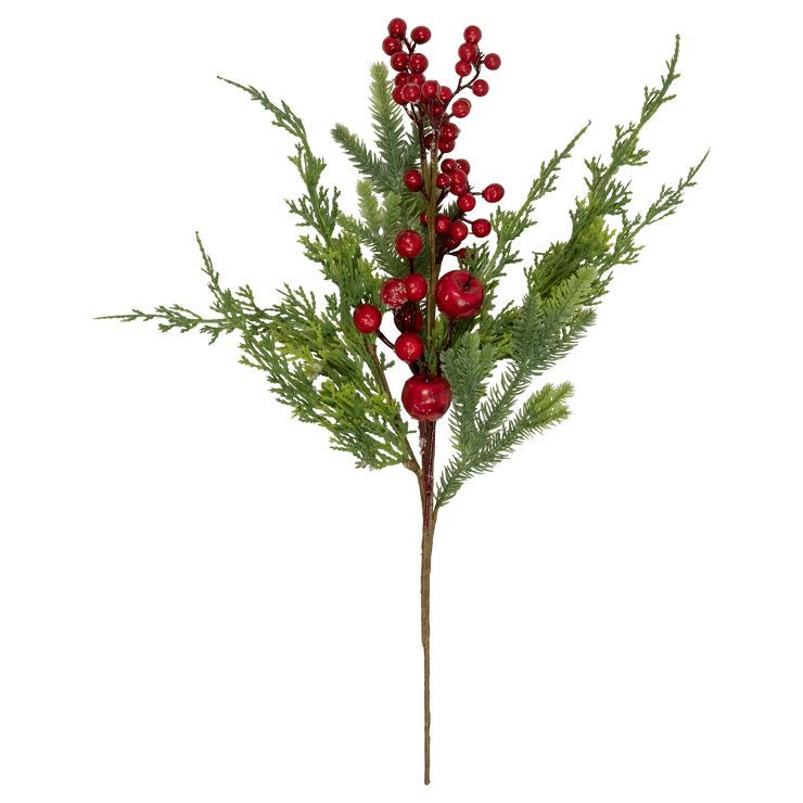 Northlight 20" Frosted Red Berry Artificial Christmas Branch Spray | Target