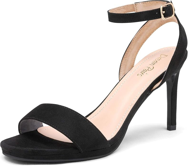 DREAM PAIRS Women’s High Stiletto Open Toe Ankle Strap Heels Dress Pump Heel Sandals | Amazon (US)