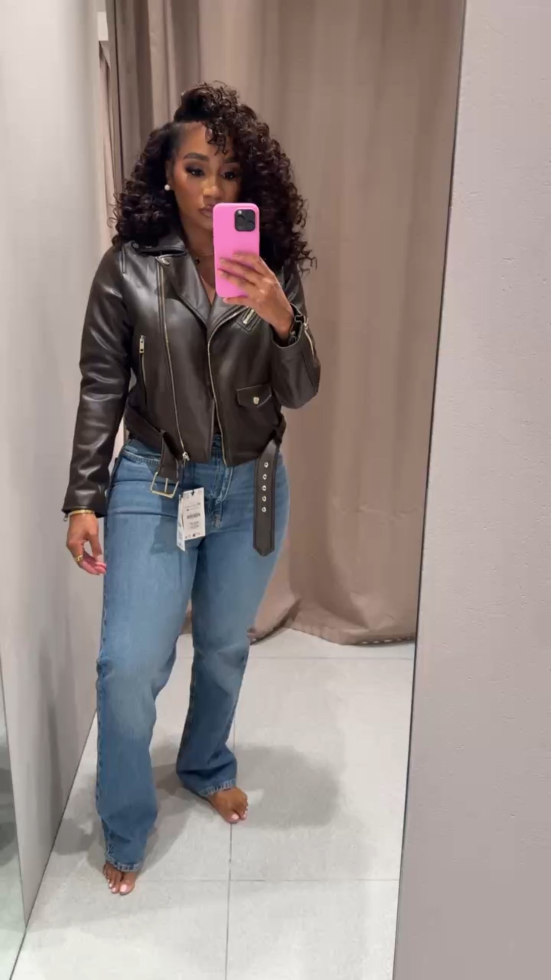 Leather bicycle Jackets are fall staples! This faux leather jacket comes in 2 colors! 

#LTKFindsUnder100 #LTKStyleTip