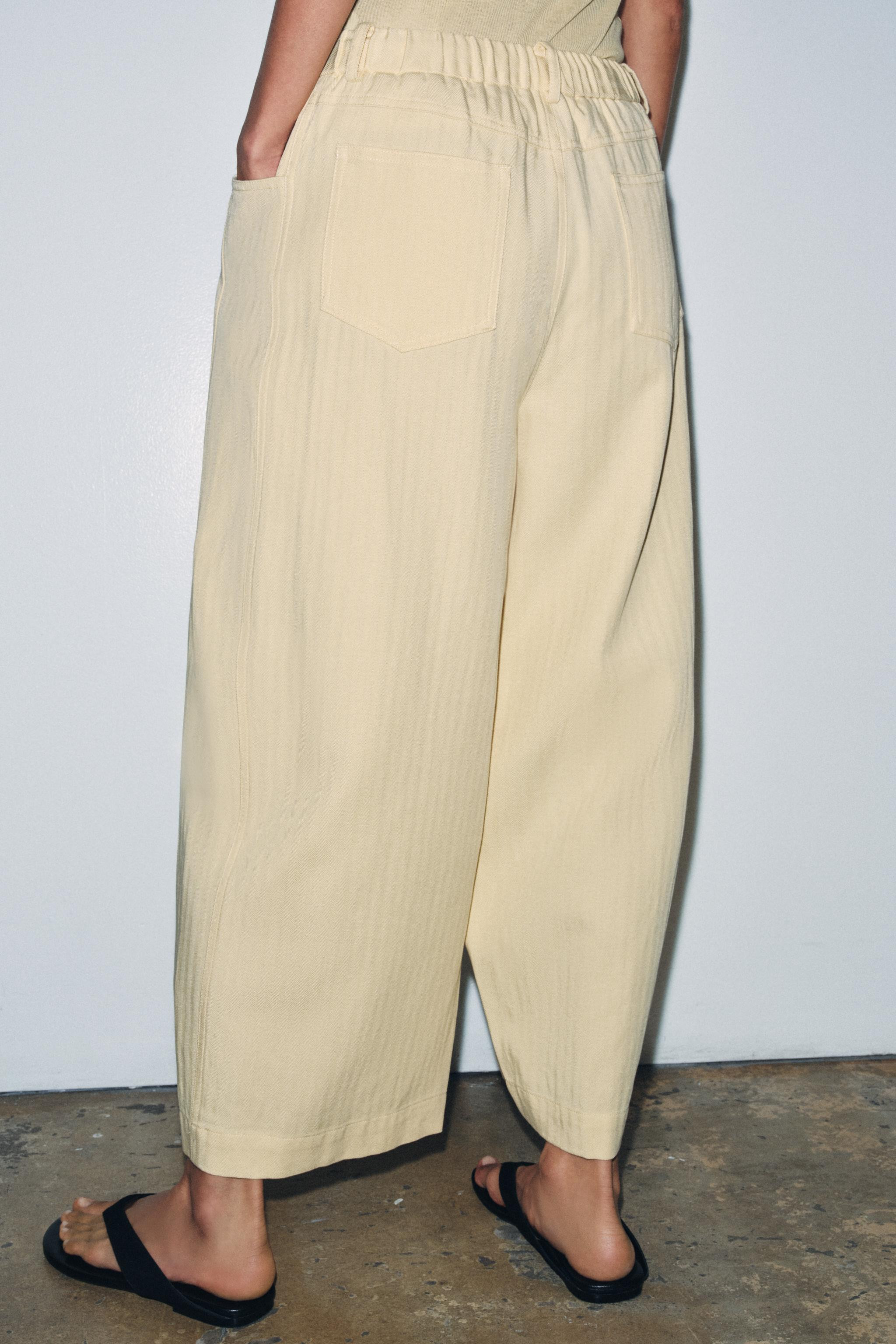 ZW COLLECTION HERRINGBONE TEXTURED PANTS | Zara US