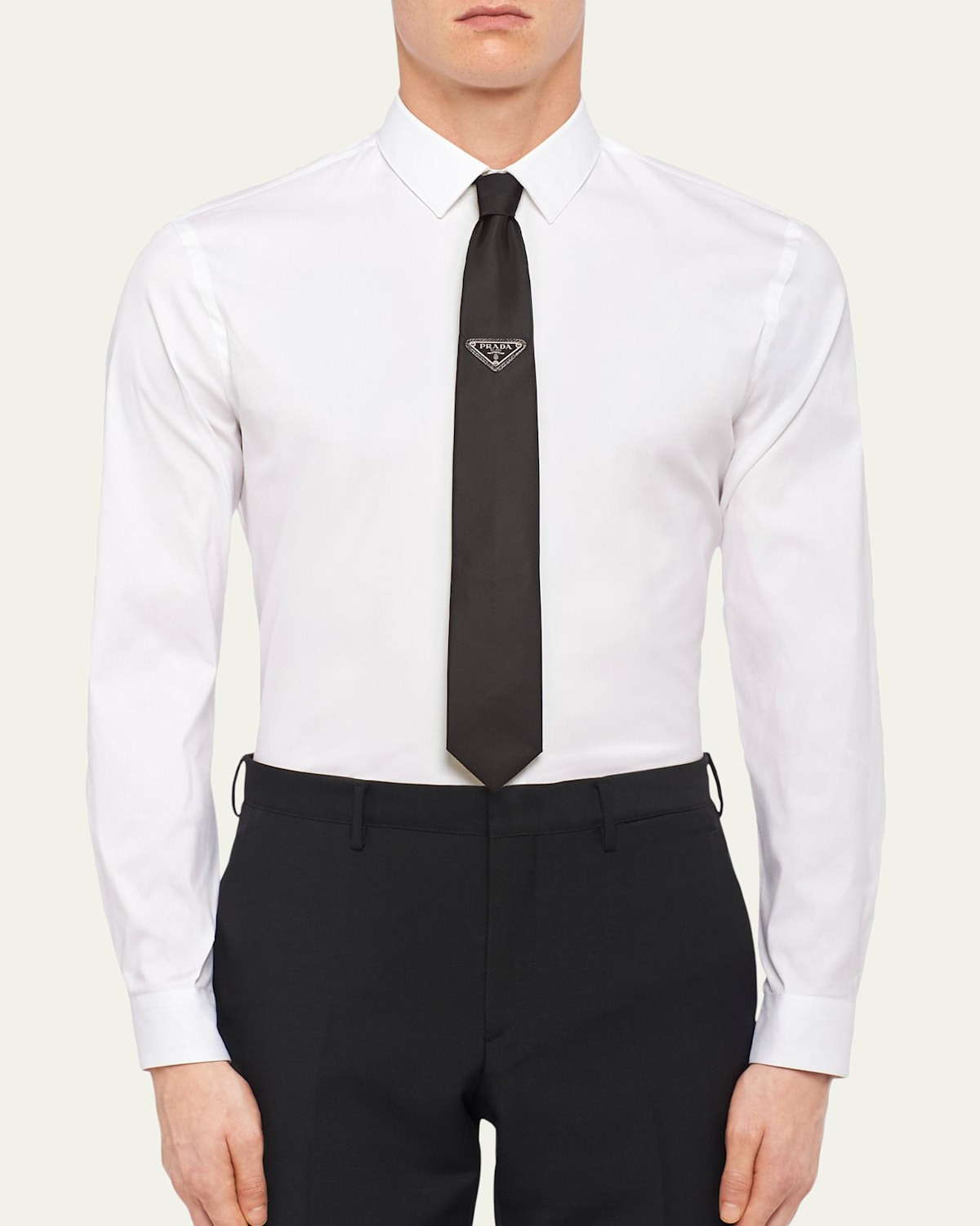 Re-Nylon Gabardine Tie with Logo | Bergdorf Goodman