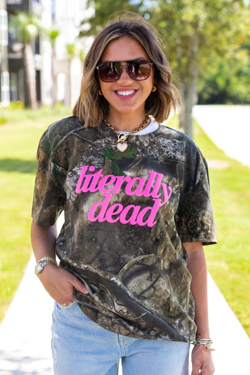 UM X @livinwithMB PUFF 'Literally Dead' Camo Tee | United Monograms