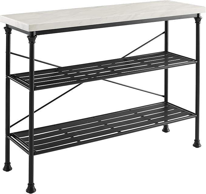 Crosley Furniture CF6130-MB Madeleine Console Table Steel with Faux Marble Top | Amazon (US)