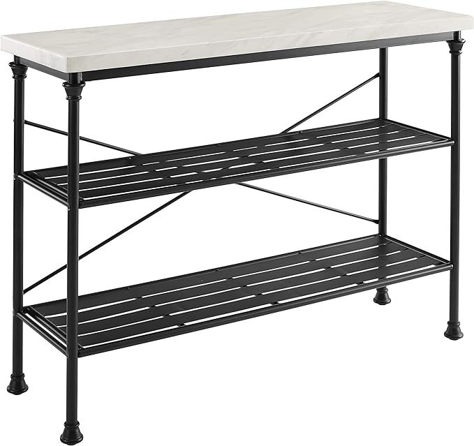 Crosley Furniture CF6130-MB Madeleine Console Table Steel with Faux Marble Top | Amazon (US)