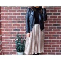 Metallic Gold Pleated Skirt | Etsy (US)