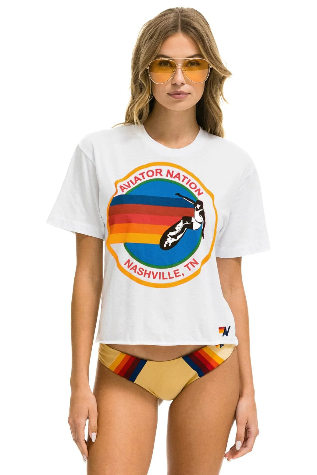 SIGNATURE NASHVILLE BOYFRIEND TEE - WHITE | Aviator Nation