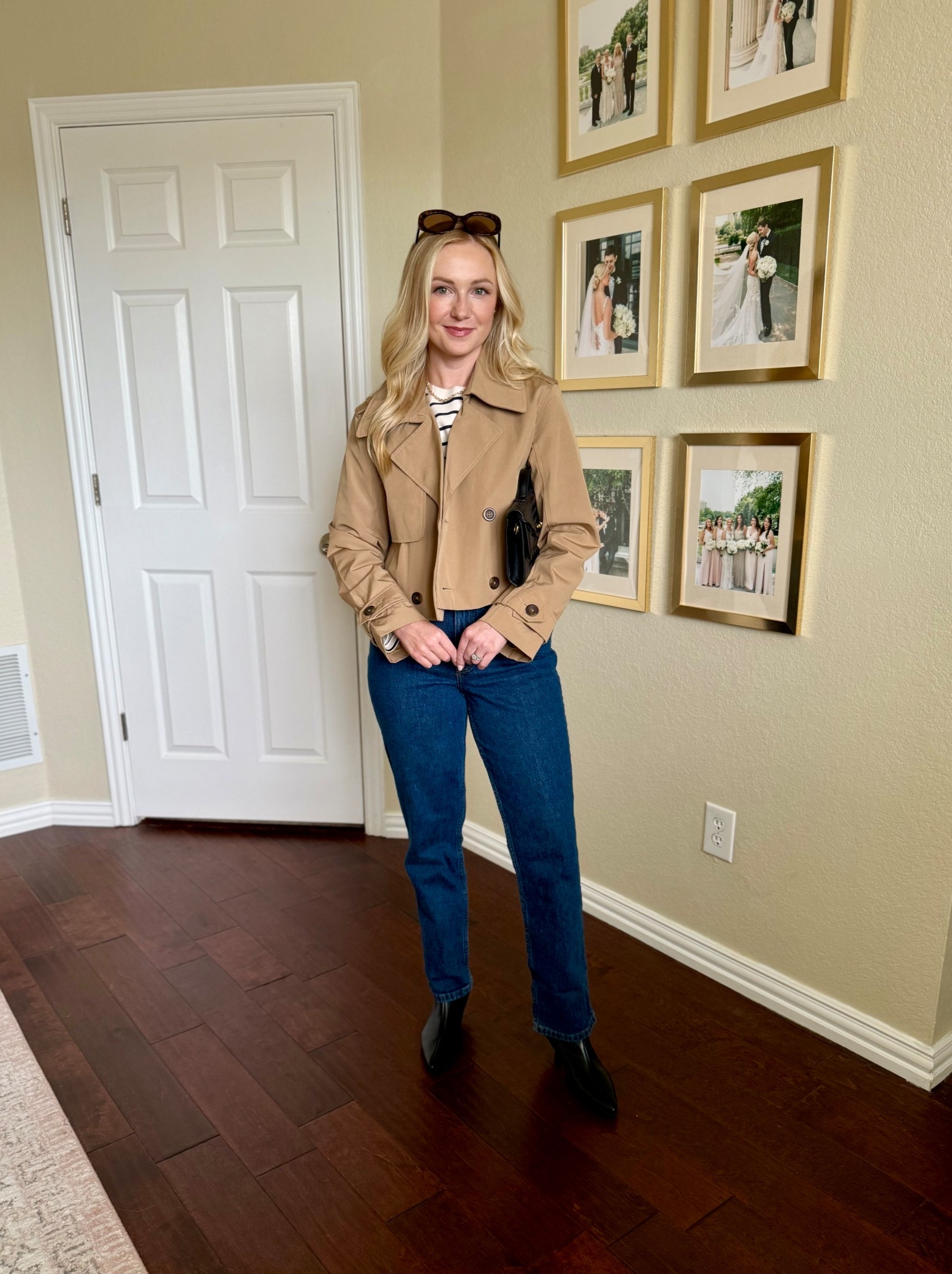 Loving the cropped trench coat trend! It’s a classic jacket to have in your fall wardrobe. Wearing an XS in tee and jacket, 26S in jeans 

#LTKSeasonal #LTKPetite #LTKStyleTip