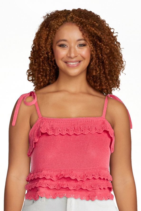 Scoop Women's Tie Ruffle Sweater Tank, Sizes XS-XXL | Walmart (US)