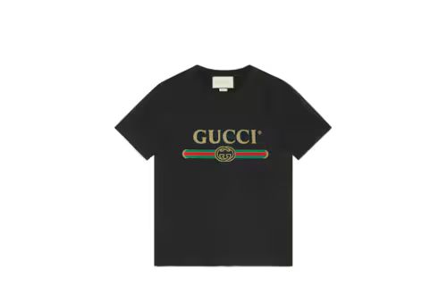 Oversize washed T-shirt with Gucci logo | Gucci (US)