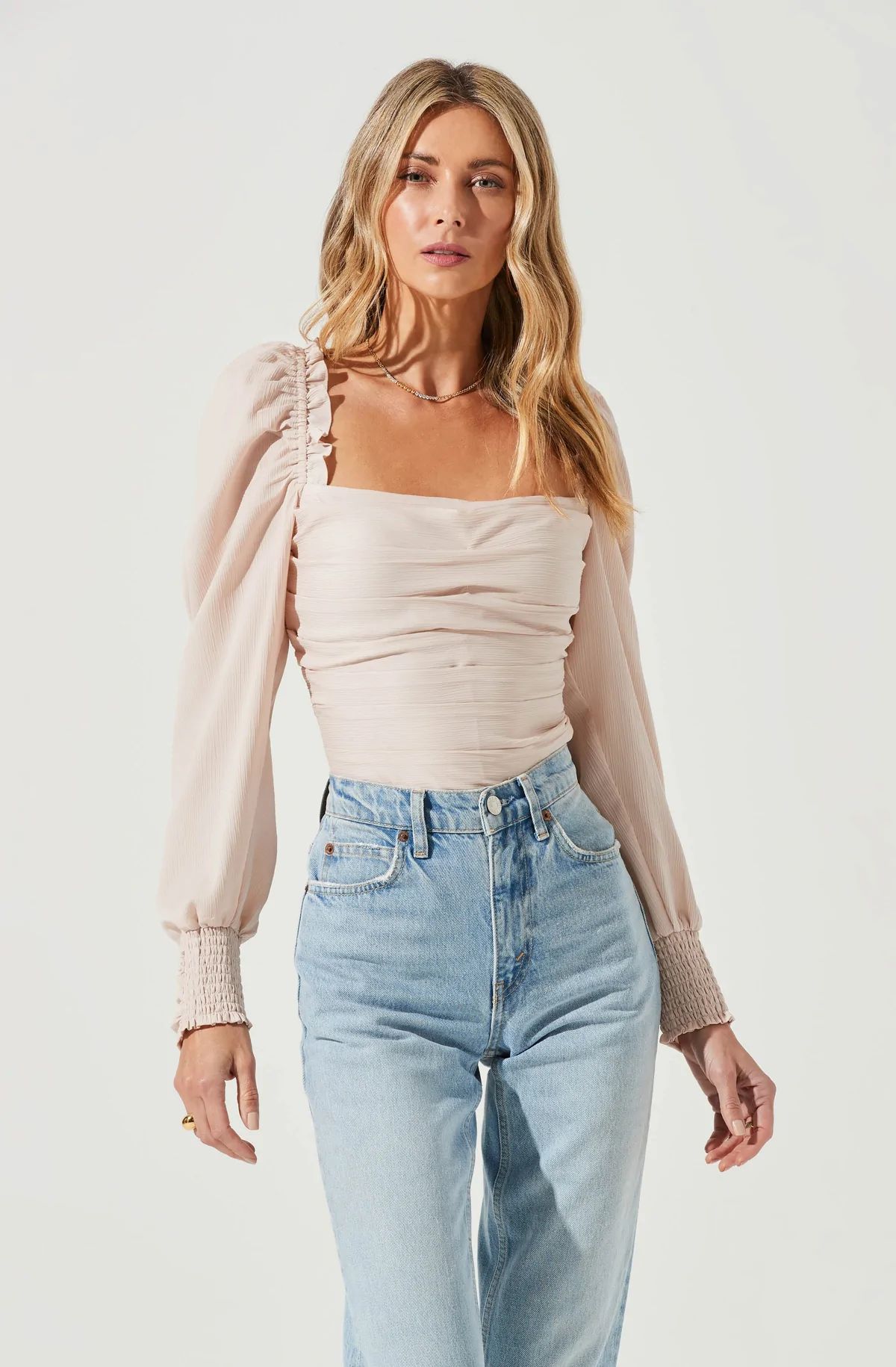 Puff Sleeve Square Neck Top | ASTR The Label (US)