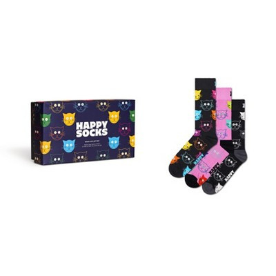 Happy Socks Adult Crew Mixed Cats Socks in sustainable materials - 3pk Gift set in Color Navy, Size 10-13 | Target