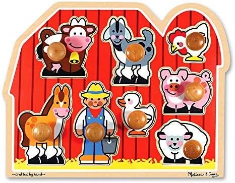 Amazon.com: Melissa & Doug Farm Animals Jumbo Knob Wooden Puzzle : Melissa & Doug: Everything Els... | Amazon (US)