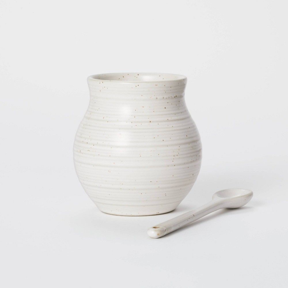 16.9oz Stoneware Jar with Spoon - Threshold designed with Studio McGee | Target