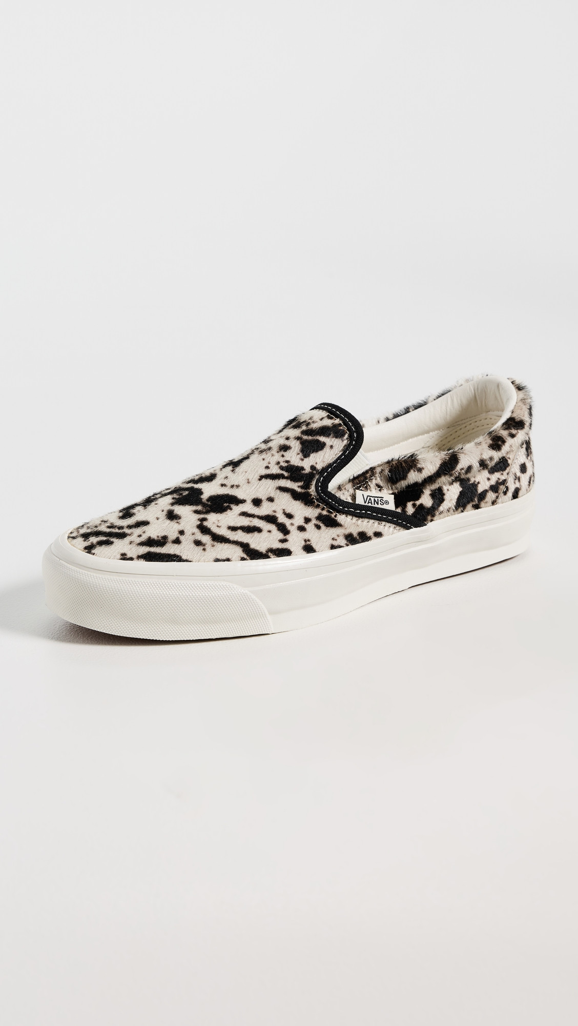 Vans LX Classic Slip On Sneakers Pony Hair Black/White M 5.5/ W 7 | Shopbop