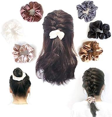 VAGA Cute Scrunchies For Hair 6 Colors Set, Our Hair Scrunchies Hair Elastics Ponytail Holder Pac... | Amazon (US)