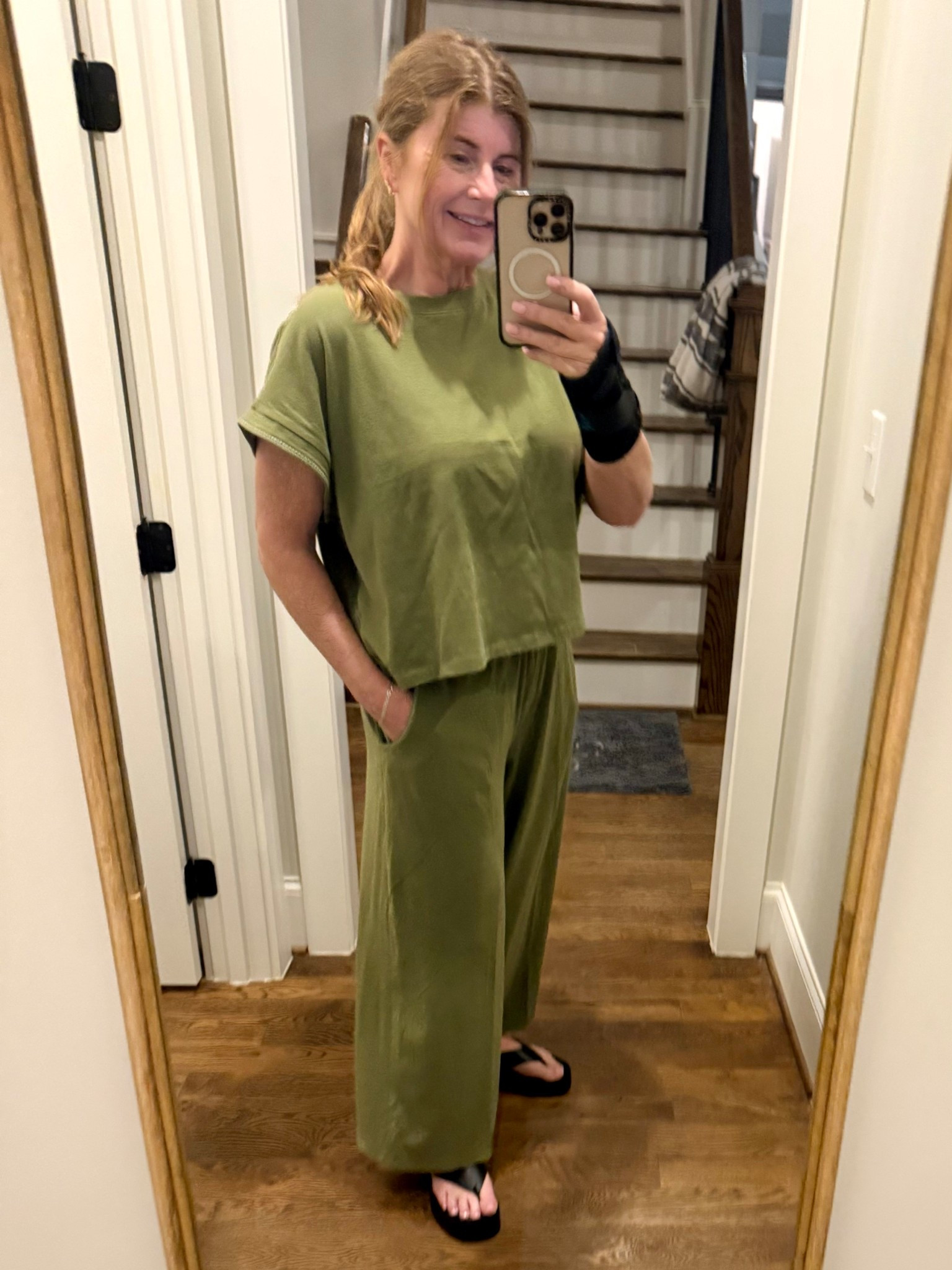 My set is under $30 during Target Circle Deal Days, sold separately! Green is selling out but check local stores. Also available in black and cream. Select women’s clothing 30% off  @Target 
Perfect for travel, vacation or running errands✨
#easyoutfits #casualoutfit #traveloutfit #LTKOver50 #momover50


#LTKSaleAlert #LTKTravel #LTKootd