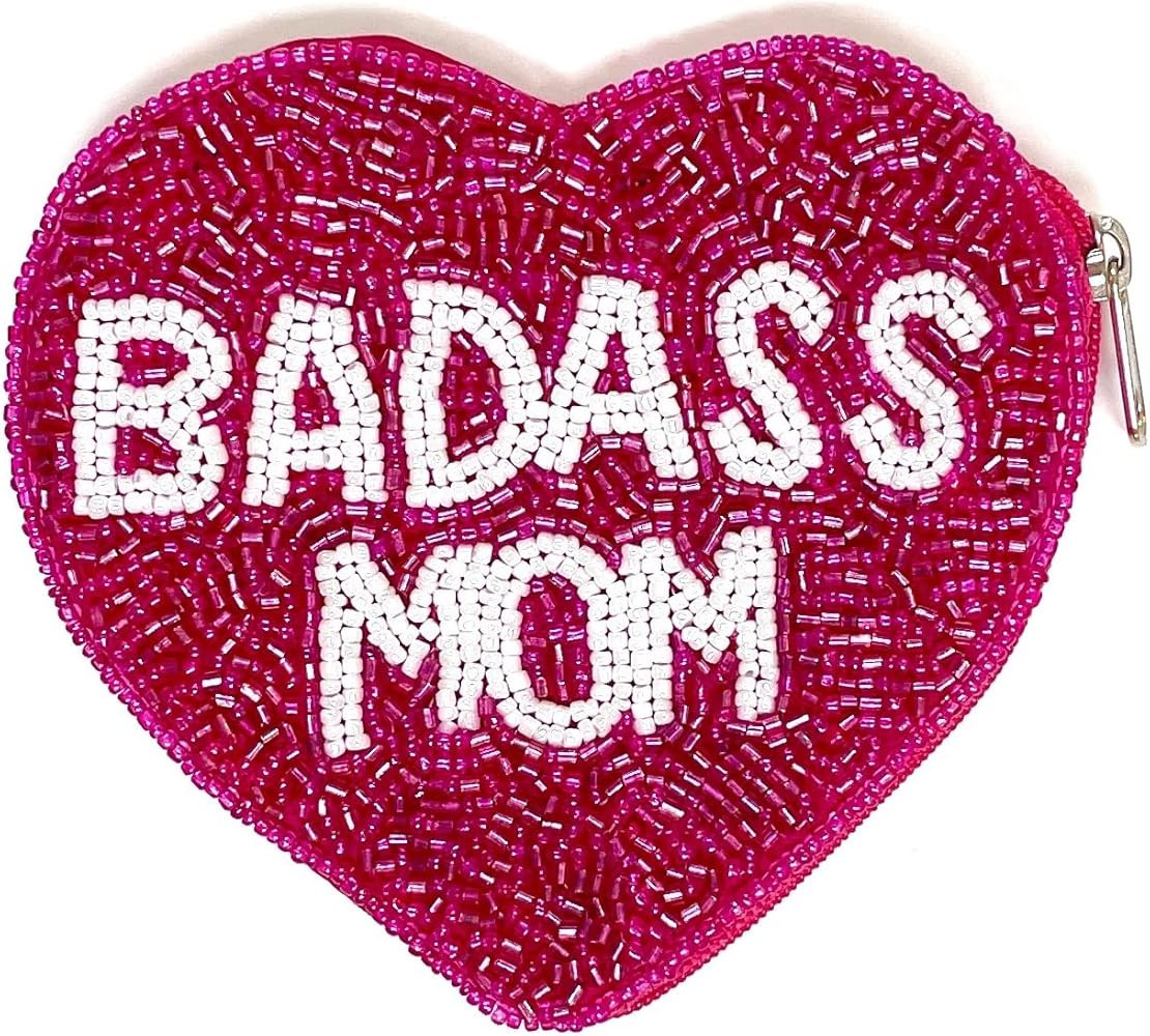 Twine and Love MOM Coin Purse Pouch, Coin Purse Pouch, Beaded Coin Purse, Cute Coin Purse, Beaded... | Amazon (US)