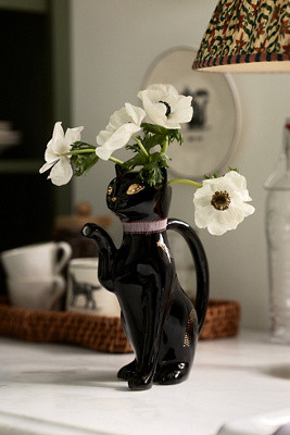 Florence Balducci Black Cat Stoneware Pitcher | Anthropologie (US)