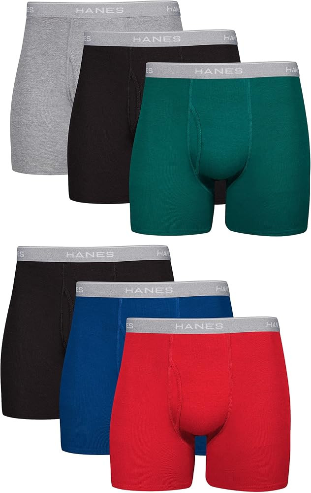 Hanes Boxer Briefs, Cool Dri Moisture-Wicking Underwear, Cotton No-Ride-up for Men, Multi-Packs A... | Amazon (US)