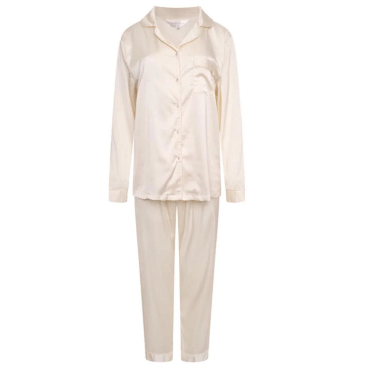 Satin Trouser Pyjama Set- Ivory | The NAP Co