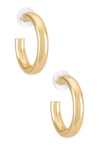 BaubleBar Dalilah Medium Tube Hoop Earrings in Gold from Revolve.com | Revolve Clothing (Global)