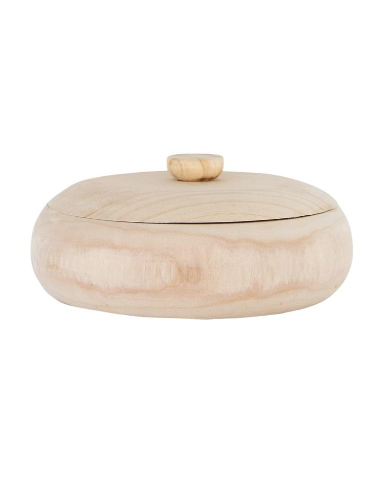 Lidded Natural Wood Container | McGee & Co.