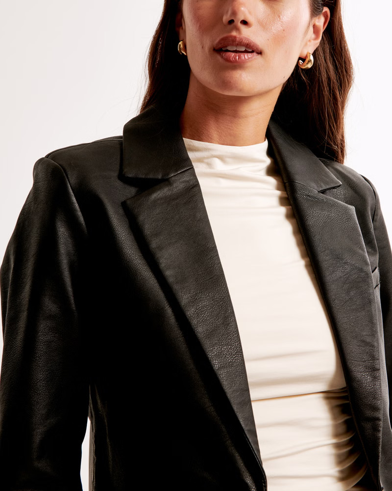 Vegan Leather Blazer | Abercrombie & Fitch (US)