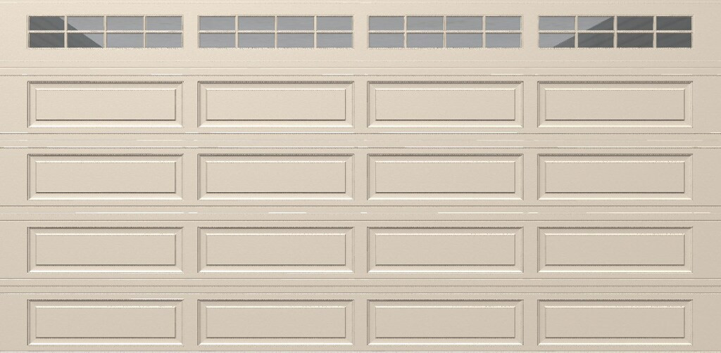 Wayne Dalton Classic Steel Model 8500 16-ft x 8-ft 16.22 R-Value Insulated Double Garage Door with Windows one_size in Brown | 8500RNCHALSTCKII168 | Lowe's