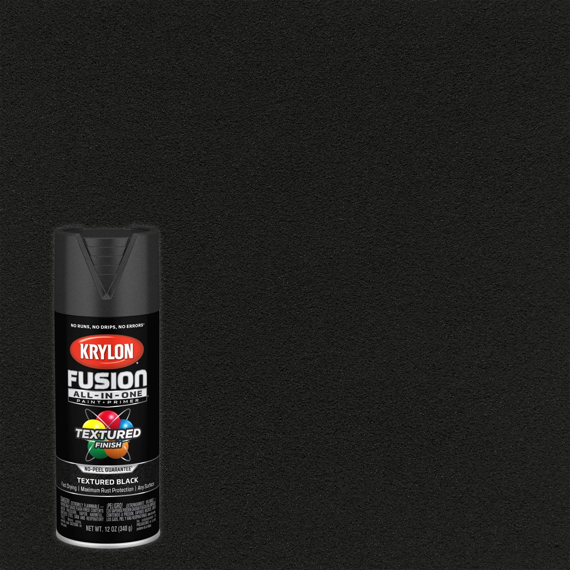 Krylon Fusion All-In-One Textured, Black, 12 oz. - Walmart.com | Walmart (US)