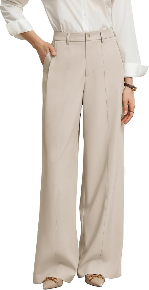 GRACE KARIN Womens Wide Leg Dress Pants,2026 Fall High Waisted Trousers with Pockets, Business Of... | Amazon (US)