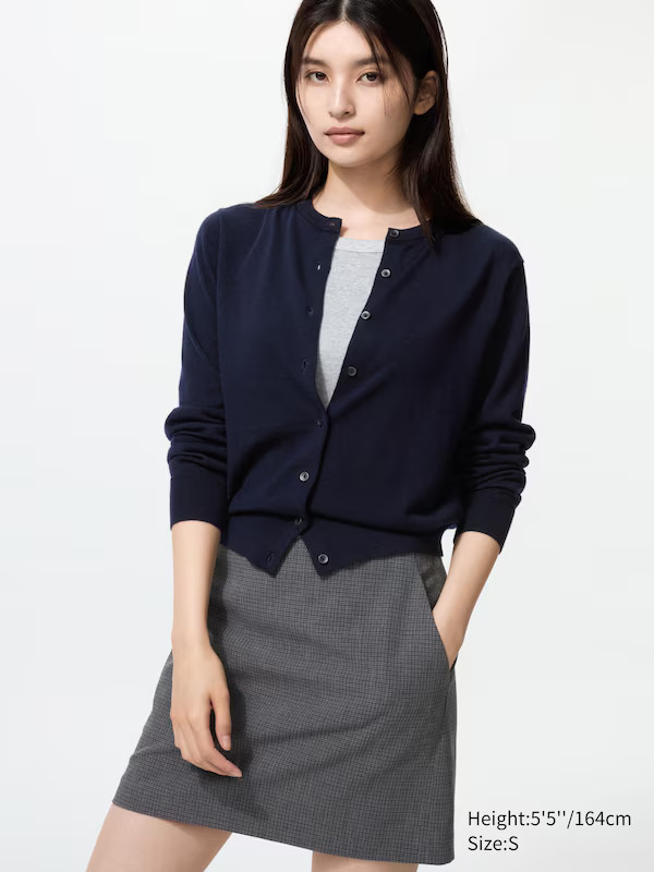 Merino Crew Neck Cardigan | UNIQLO (UK)
