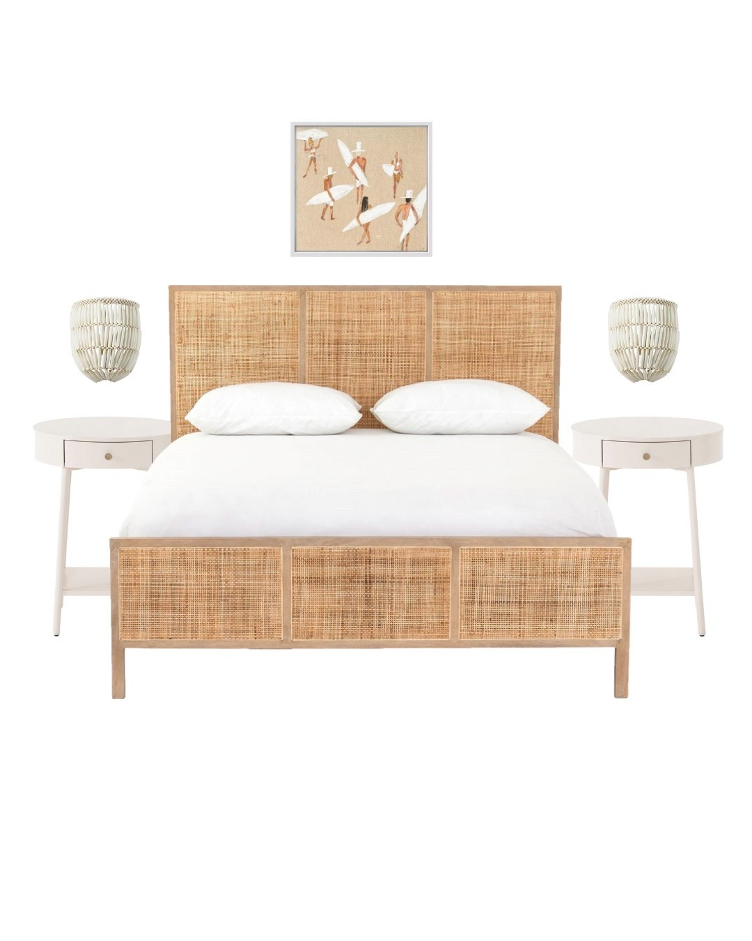 This neutral woven bedroom blends transitional coastal style with a touch of Palm Beach chic. Perfect for a beach house, this space features natural textures, woven details, brass sconces, and playful art that adds personality. Light, airy, and effortlessly refined—an elevated take on coastal contemporary interiors. #CoastalBedroom #NeutralDecor #BeachHouseStyle #PalmBeachChic #TransitionalCoastal #WovenBedroom #LTKHome #PinterestHomeInspo #ContemporaryCoastal #InteriorDesignIdeas

#LTKHome #LTKStyleTip #LTKFindsUnder50