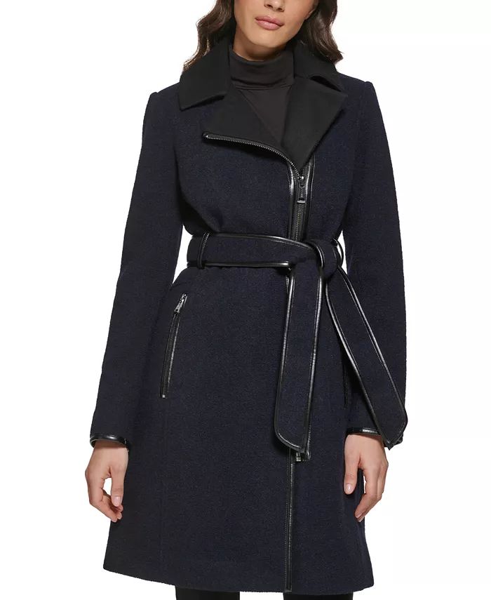GUESS Women's Asymmetrical-Zipper Coat, Created for Macy's & Reviews - Coats & Jackets - Women - ... | Macys (US)