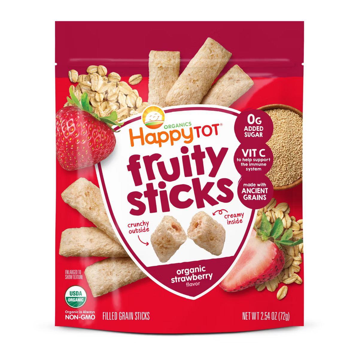 HappyTot Fruity Sticks Strawberry Baby Snacks - 2.54oz | Target