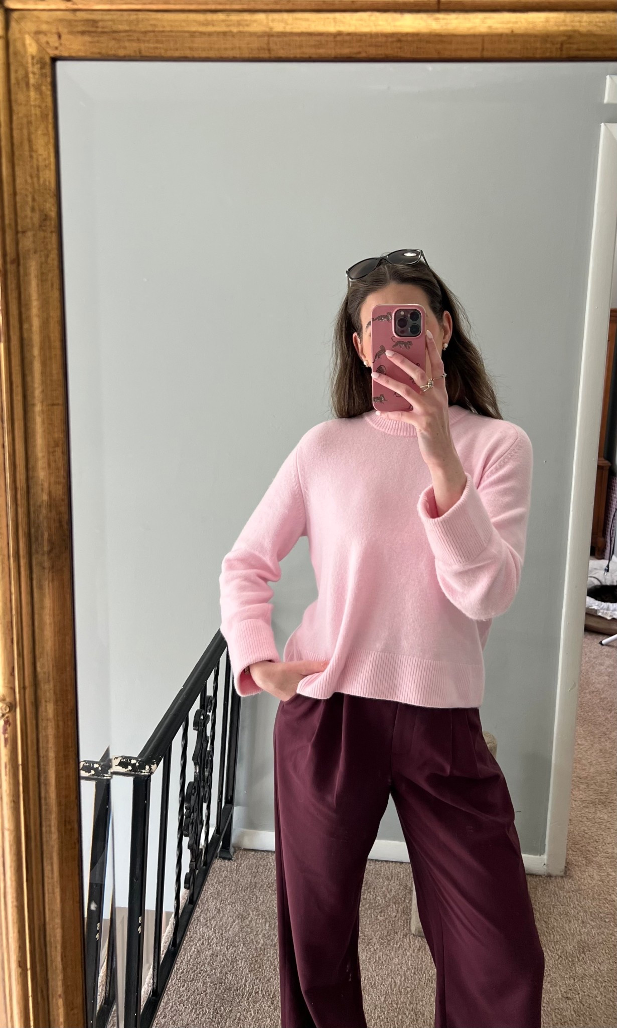 light pink wool blend sweater and maroon tailored pants

(related search: warm spring outfit, wide leg trousers, colorful outfit, pink spring style)

#LTKSaleAlert #LTKSeasonal #LTKootd
