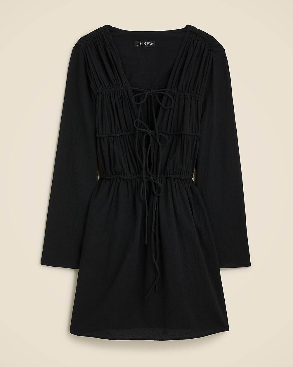 Tiered tie-front dress in beach cotton | J. Crew US