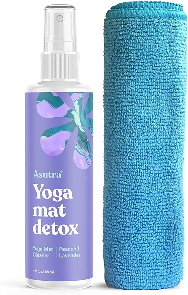 ASUTRA Natural & Organic Yoga Mat Cleaner (Peaceful Lavender Aroma), 4 fl oz | Safe for All Mats ... | Amazon (US)