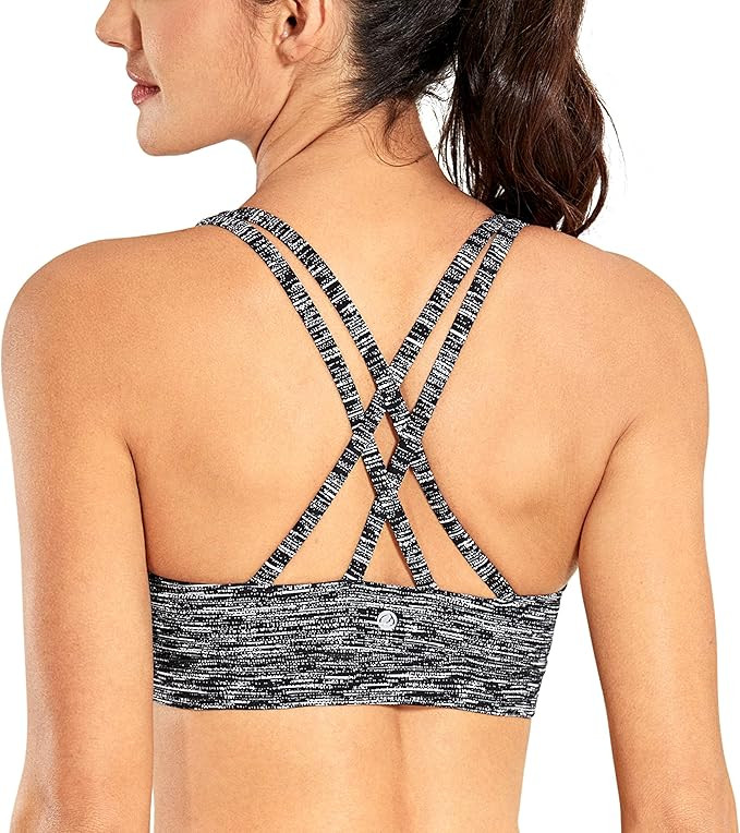 CRZ YOGA Strappy Yoga Bra for Women Fitness Workout Sports Bra | Amazon (US)
