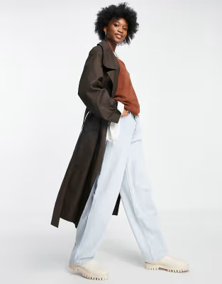 ASOS DESIGN waterfall trench coat in brown | ASOS | ASOS (Global)