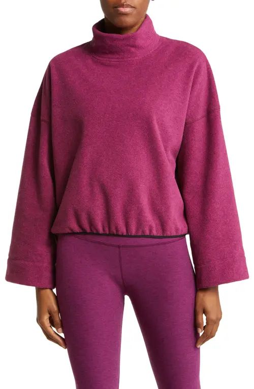 Beyond Yoga Back East Turtleneck Sweatshirt in Heathered Dark Beet at Nordstrom, Size Small | Nordstrom