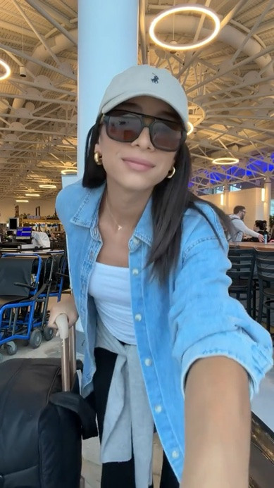 Comfy and chic airport outfit ✈️ These pants are so comfortable, lightweight and buttery soft! Paired with the softest denim shirt they make for a super cute and practical travel outfit! Use code NENAXSPANX for 15% off the pants - Wearing size S tall pants, S denim shirt (7 yrs pctr ths bleu), size S white tanks and size M sweater (sized up for an oversized fit) 

errands outfit, loungewear, denim shirt jacket, denim jacket, Spanx pants, Spanx code, mom outfit, postpartum outfit, work from home outfit, travel outfits, closet staples, wardrobe staples