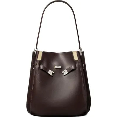 Tory Burch Lee Radziwill Leather Double Bucket Bag in Black at Nordstrom | Nordstrom