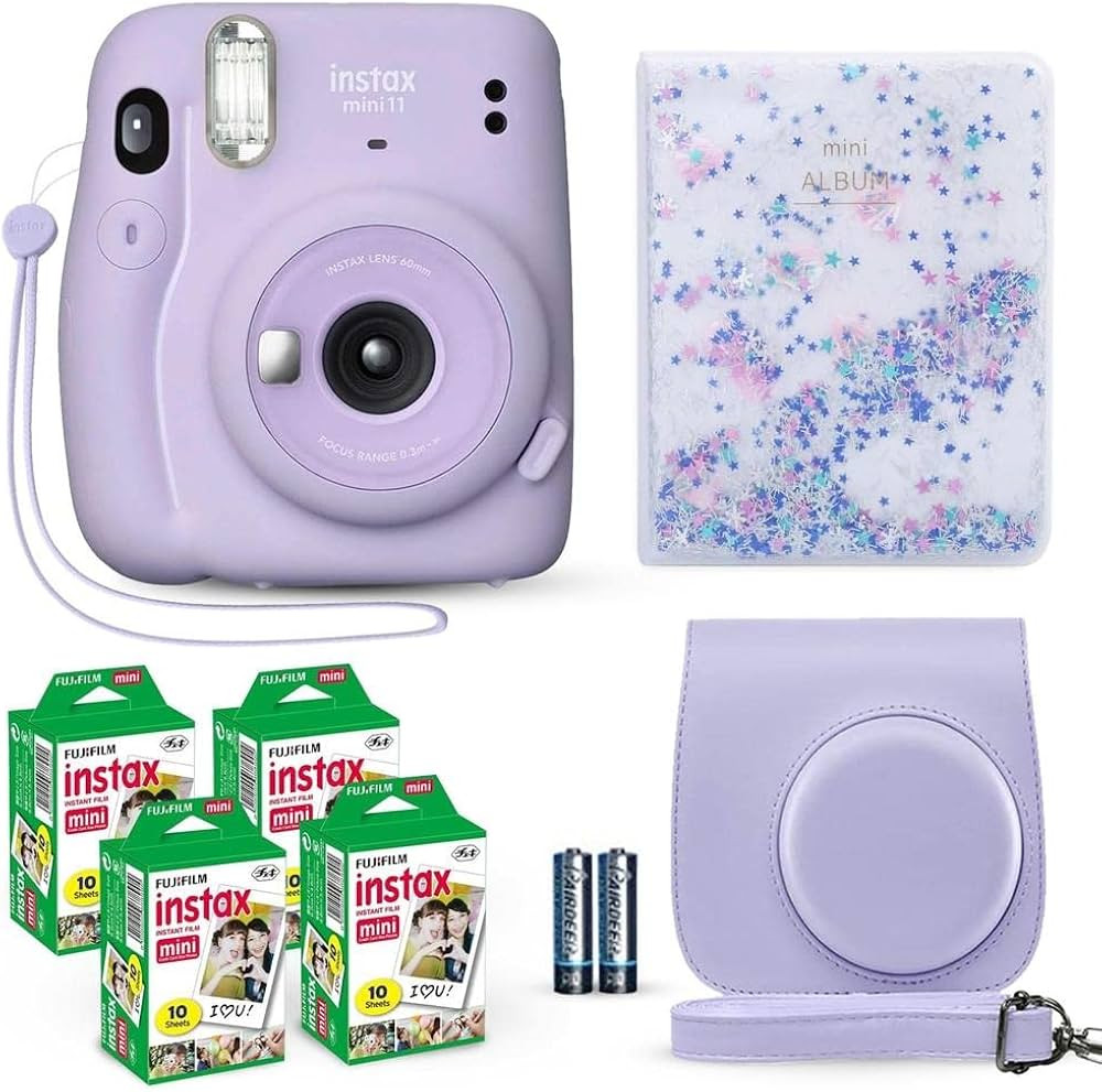 Fujifilm Instax Mini 11 Instant Camera Lilac Purple + Fuji Film Value Pack (40 Sheets) + Shutter ... | Amazon (US)