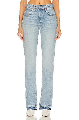 RE/DONE 70's High Rise Skinny Bootcut in Opal Indigo | FWRD | FWRD 