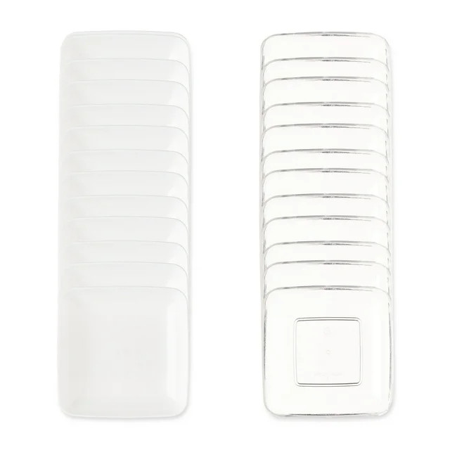 Clear/White Plastic Appetizer Plates Set, 24 Pieces, by Way To Celebrate | Walmart (US)